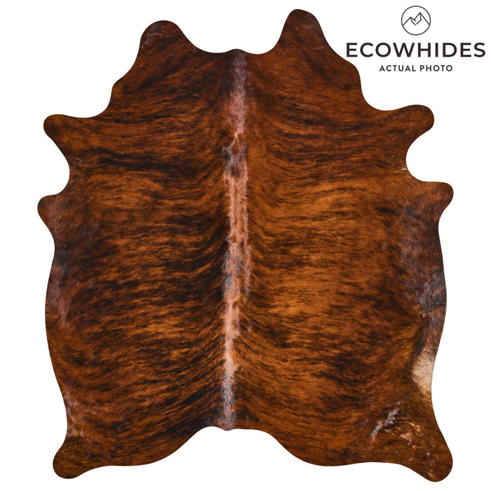 Brazilian Brindle Cowhide Rug Size 6'4" L x 5'4" W 2597