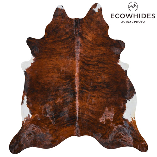 Brazilian Brindle Cowhide Rug Size 7'1" L x 6'5" W 2598