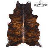 Brazilian Dark Brindle Cowhide Rug Size 7'2" L x 5'6" W 2604