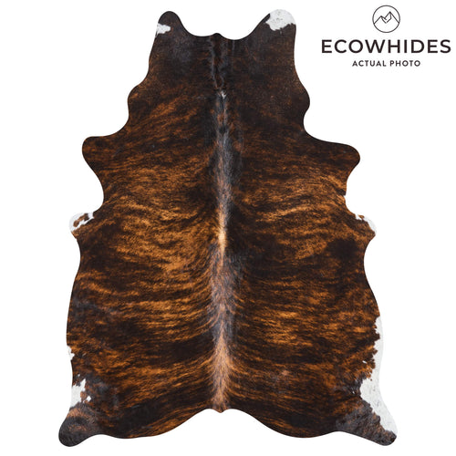 Brazilian Dark Brindle Cowhide Rug Size 7'2" L x 5'6" W 2604