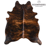 Brazilian Dark Brindle Cowhide Rug Size 6'11" L x 5'10" W 2605