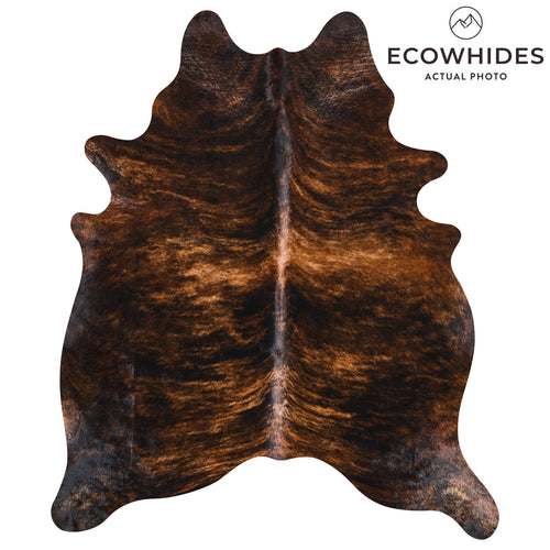 Brazilian Dark Brindle Cowhide Rug Size 6'11" L x 5'10" W 2605