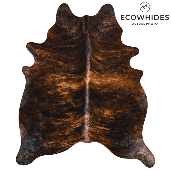 Brazilian Dark Brindle Cowhide Rug Size 6'11" L x 5'10" W 2605