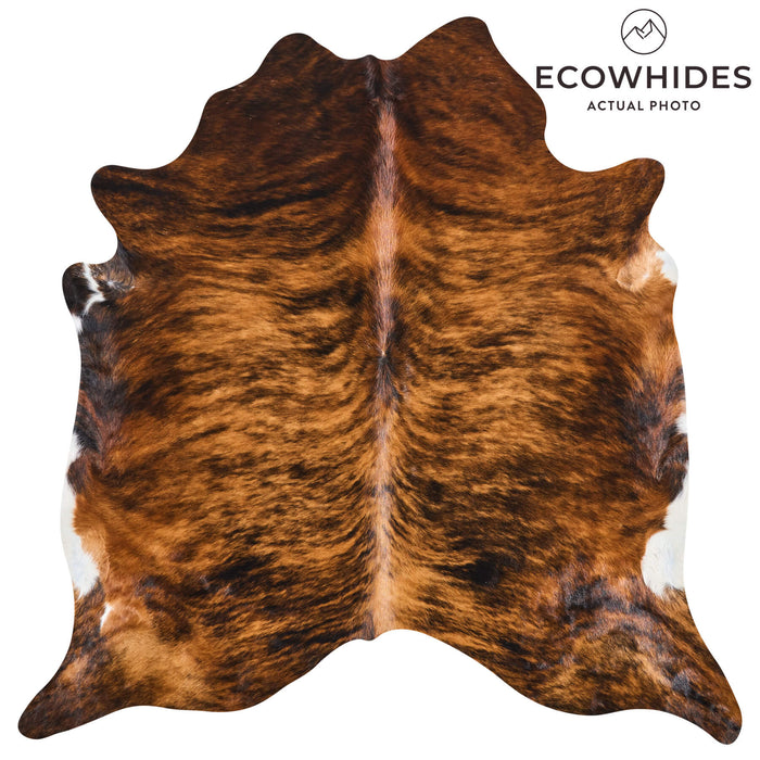 Brazilian Brindle Cowhide Rug Size 6'8" L x 6'10" W 2607