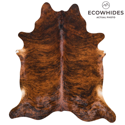 Brazilian Brindle Cowhide Rug Size 7'10" L x 6'9" W 2610
