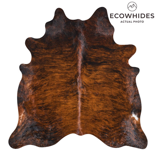 Brazilian Brindle Cowhide Rug Size 7'2" L x 6'11" W 2611