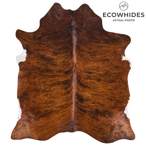 Brazilian Brindle Cowhide Rug Size 7'3" L x 6'3" W 2612