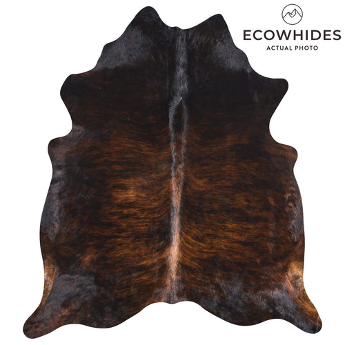 Brazilian Dark Brindle Cowhide Rug Size 7'3" L x 6'5" W 2618