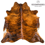 Brazilian Brindle Cowhide Rug Size 7'1" L x 7'0" W 2619