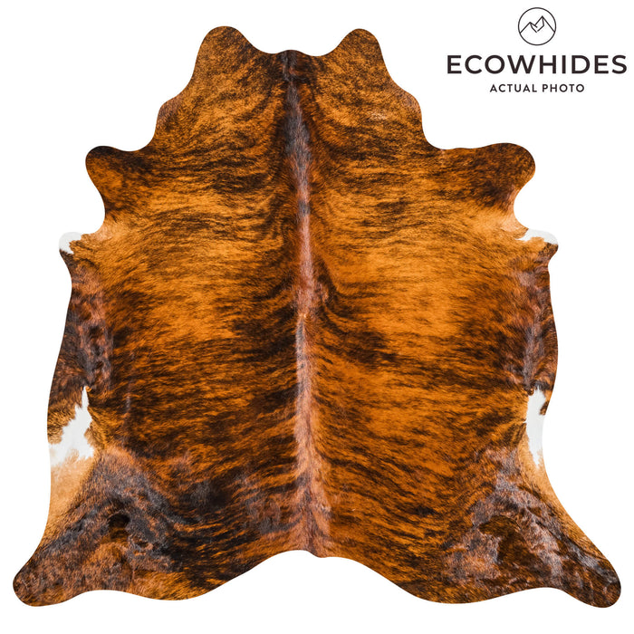 Brazilian Brindle Cowhide Rug Size 7'1" L x 7'0" W 2619