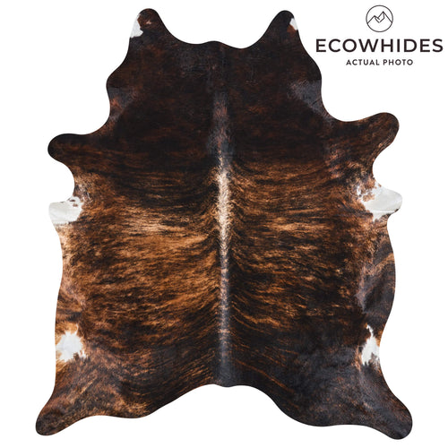 Brazilian Dark Brindle Cowhide Rug Size 7'6" L x 6'7" W 2627
