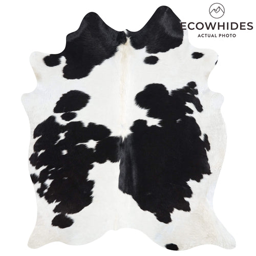 Brazilian Black and White Cowhide Rug Size 6'6" L x 5'9" W 2633