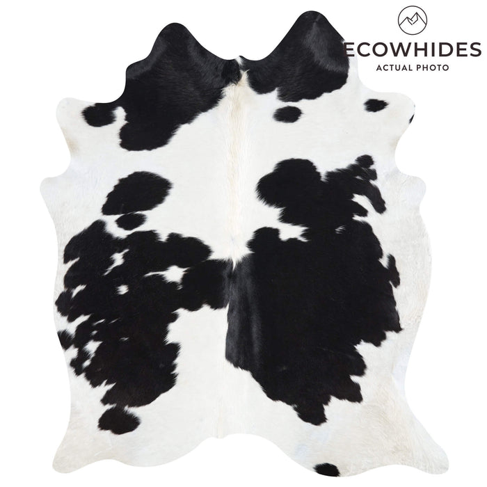 Brazilian Black and White Cowhide Rug Size 6'6" L x 5'9" W 2633