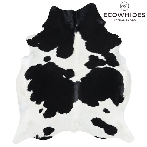 Brazilian Black and White Cowhide Rug Size 6'10" L x 5'10" W 2636