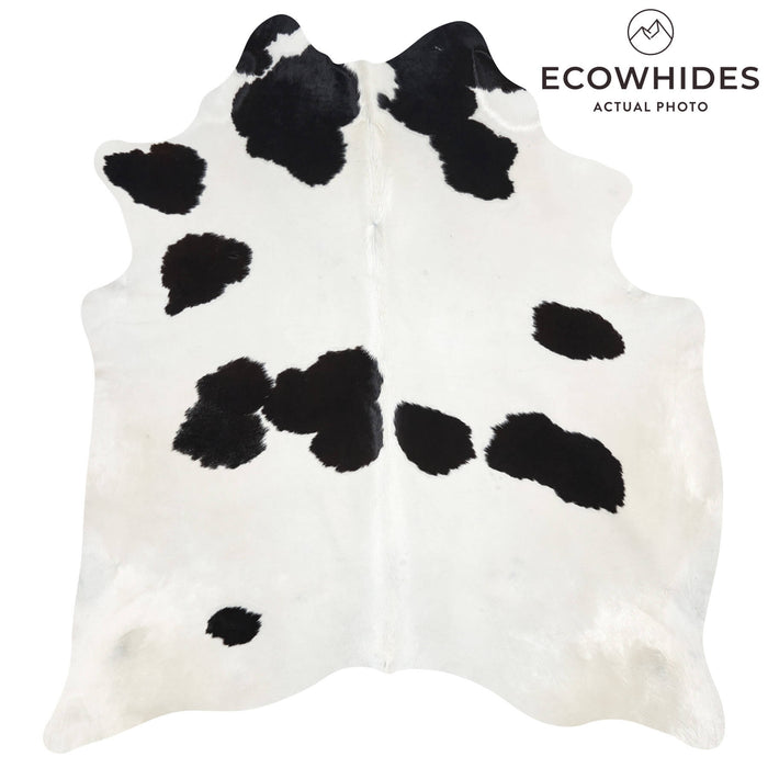 Brazilian Black and White Cowhide Rug Size 6'4" L x 5'10" W 2637