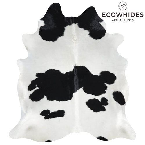 Brazilian Black and White Cowhide Rug Size 6'5" L x 5'6" W 2638