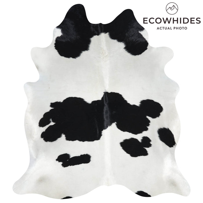 Brazilian Black and White Cowhide Rug Size 6'5" L x 5'6" W 2638