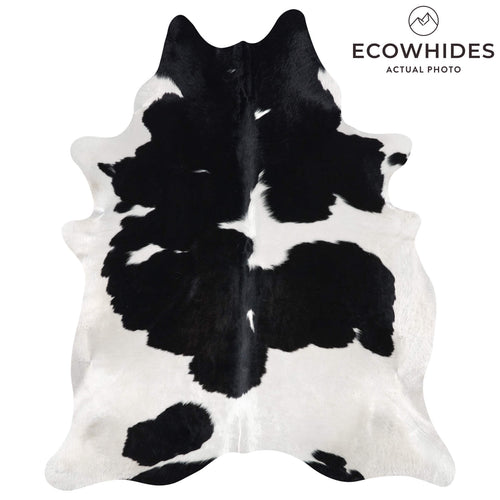 Brazilian Black and White Cowhide Rug Size 6'11" L x 5'8" W 2640