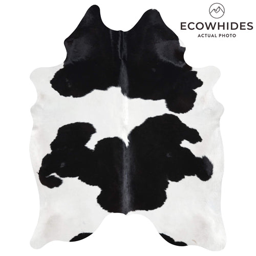 Brazilian Black and White Cowhide Rug Size 7'1" L x 5'7" W 2642