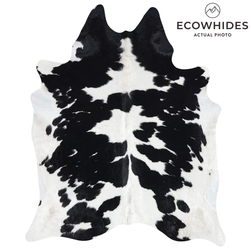 Brazilian Black and White Cowhide Rug Size 7'3" L x 5'10" W 2643