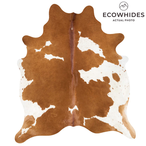 Brazilian Brown and White Cowhide Rug Size 6'6" L x 5'8" W 2645