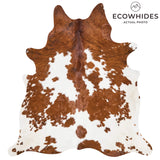 Brazilian Brown and White Cowhide Rug Size 6'8" L x 6'2" W 2646