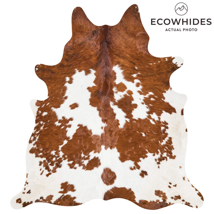 Brazilian Brown and White Cowhide Rug Size 6'8" L x 6'2" W 2646