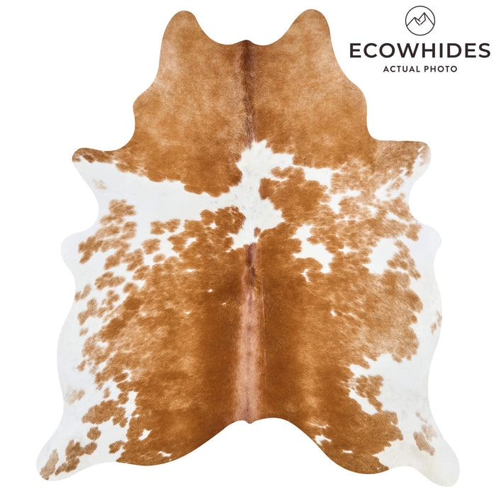 Brazilian Brown and White Cowhide Rug Size 6'4" L x 5'6" W 2648