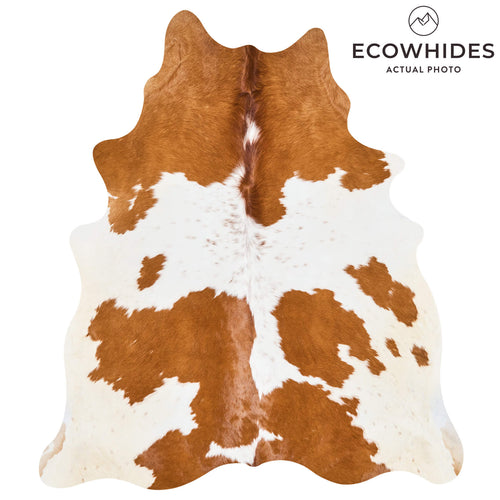 Brazilian Brown and White Cowhide Rug Size 6'8" L x 5'10" W 2651