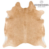 Brazilian Beige Cowhide Rug Size 6'10" L x 6'6" W 2689