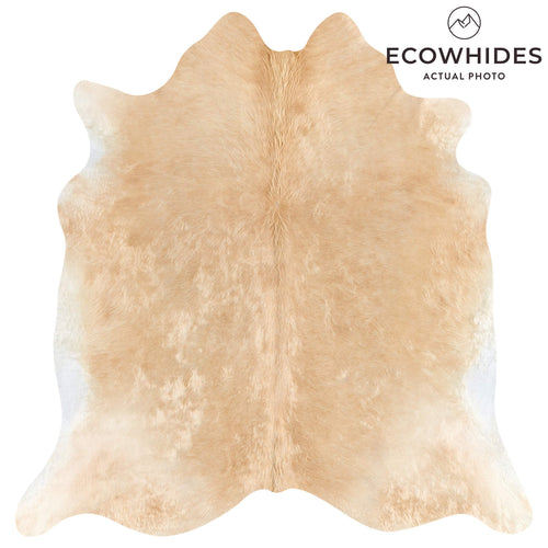 Brazilian Beige Cowhide Rug Size 6'5" L x 6'8" W 2697