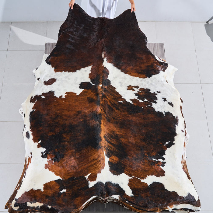 Tricolor Cowhide Rug Size 8'1" L x 6'7" W 2812