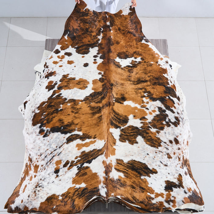 Tricolor Cowhide Rug Size 8'1" L x 7'2" W 2817
