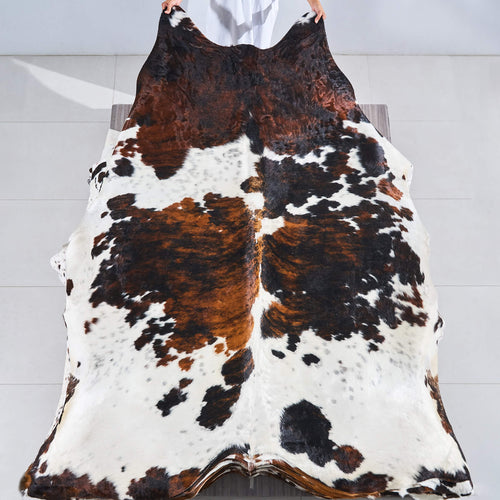 Tricolor Cowhide Rug Size 8'3" L x 6'11" W 2820