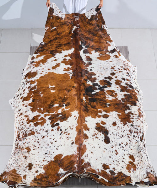 Tricolor Cowhide Rug Size 9'3" L x 7'10" W 2828