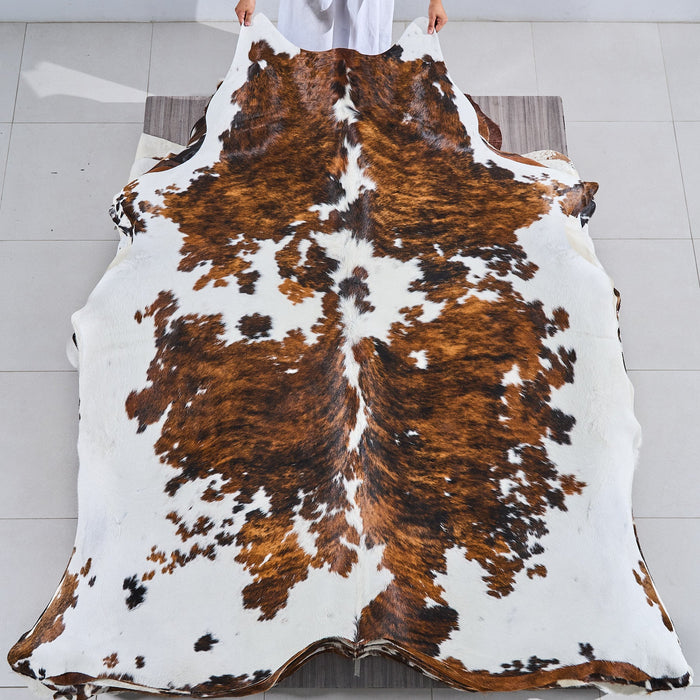 Tricolor Cowhide Rug Size 7'7" L x 7'1" W 2833