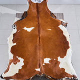 Brown and White Cowhide Rug Size 6'10" L x 6'2" W 2835