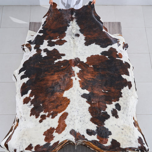 Tricolor Cowhide Rug Size 7'11" L x 6'10" W 2850