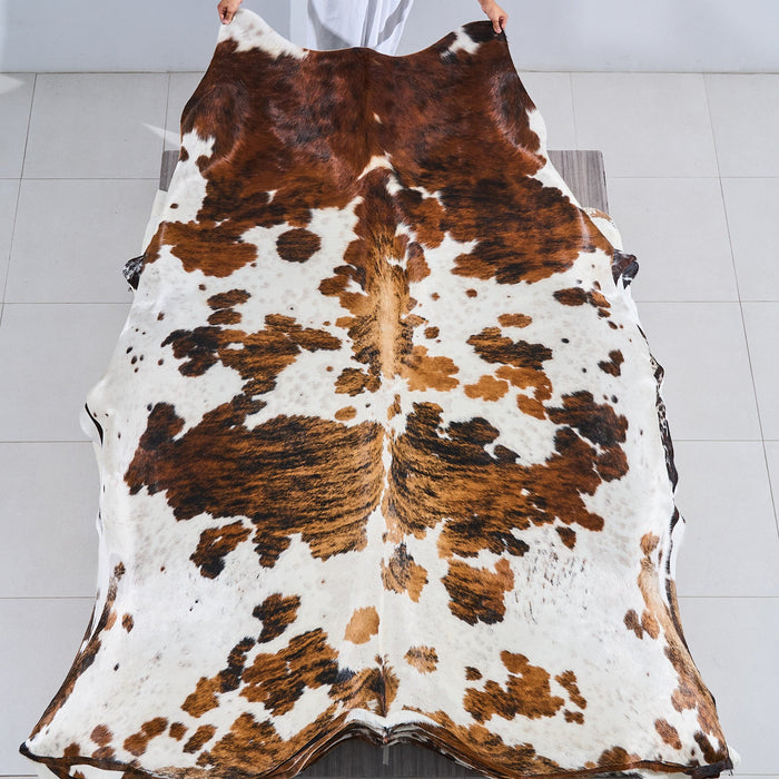 Tricolor Cowhide Rug Size 8'3" L x 7'1" W 2854