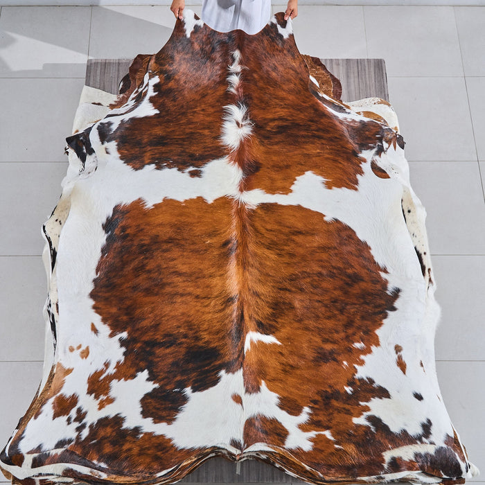 Tricolor Cowhide Rug Size 7'2" L x 6'5" W 2881