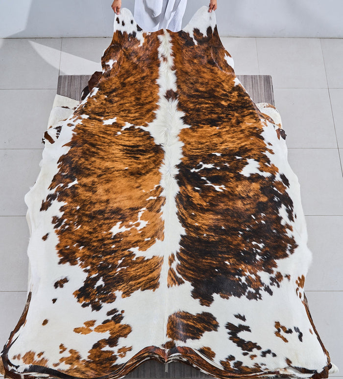 Tricolor Cowhide Rug Size 8'6" L x 6'6" W 2887