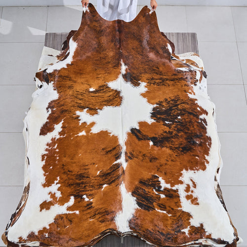 Tricolor Cowhide Rug Size 7'9" L x 6'7" W 2891