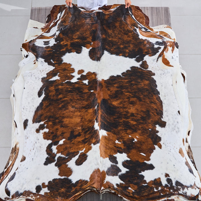 Tricolor Cowhide Rug Size 6'9" L x 5'11" W 2892