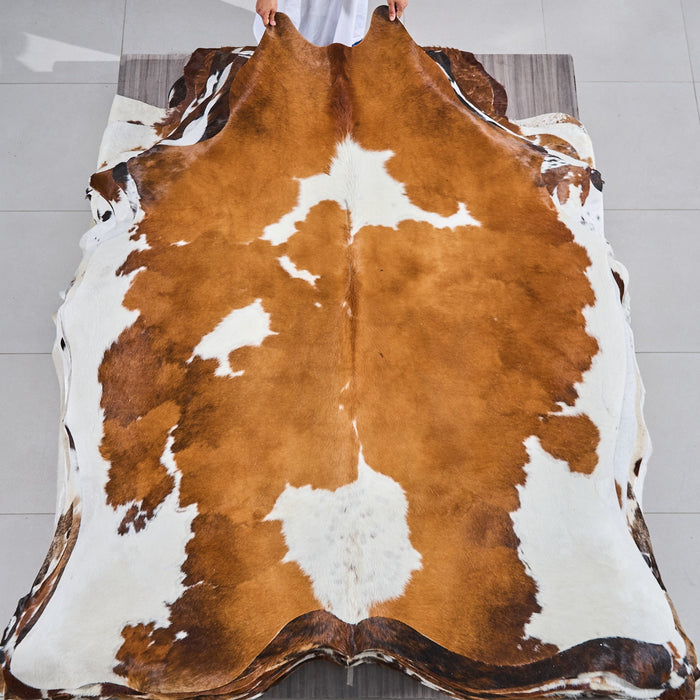 Tricolor Cowhide Rug Size 7'4" L x 6'7" W 2896