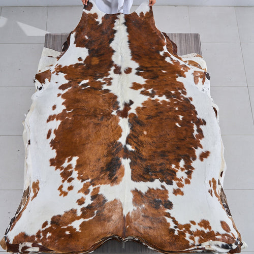 Tricolor Cowhide Rug Size 7'10" L x 6'8" W 2898