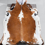 Tricolor Brindle Mix Cowhide Rug Size 7'1" L x 6'2" W 2905