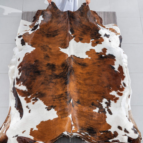 Tricolor Cowhide Rug Size 6'11" L x 6'2" W 2907