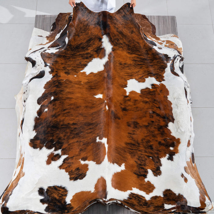 Tricolor Cowhide Rug Size 7'4" L x 6'4" W 2944