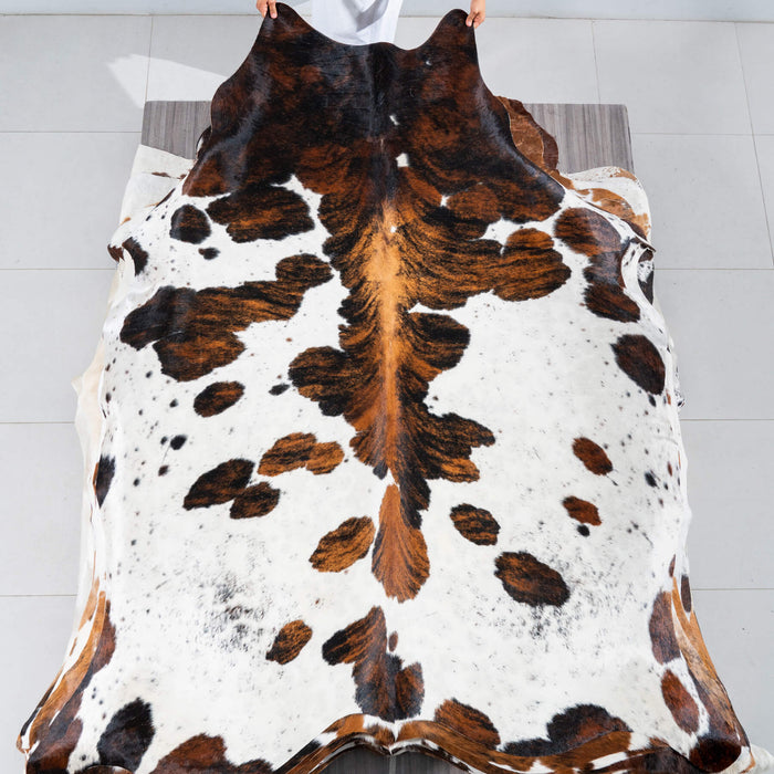 Tricolor Cowhide Rug Size 8'1" L x 6'8" W 2946