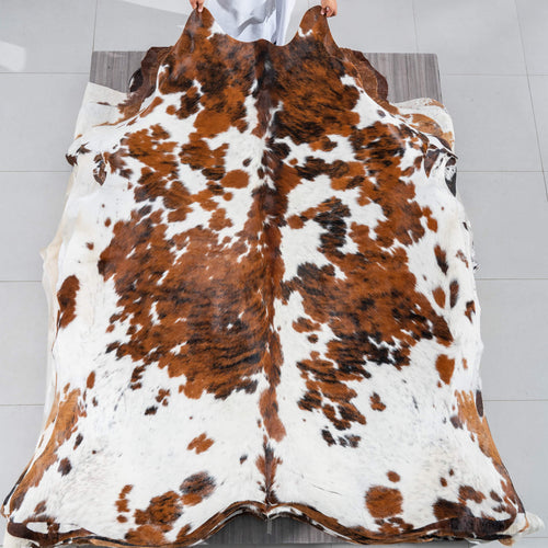 Tricolor Cowhide Rug Size 7'7" L x 6'9" W 2948